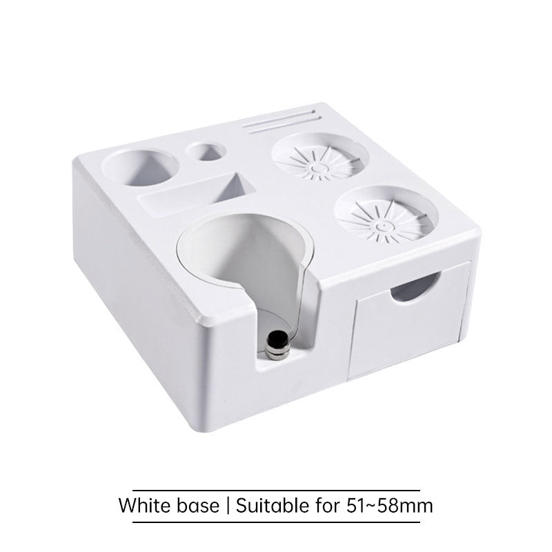 Universal Coffee Tamping Station: 51/53/54/58mm Distributor & Tamper Stand with Multi-Functional Storage Rack